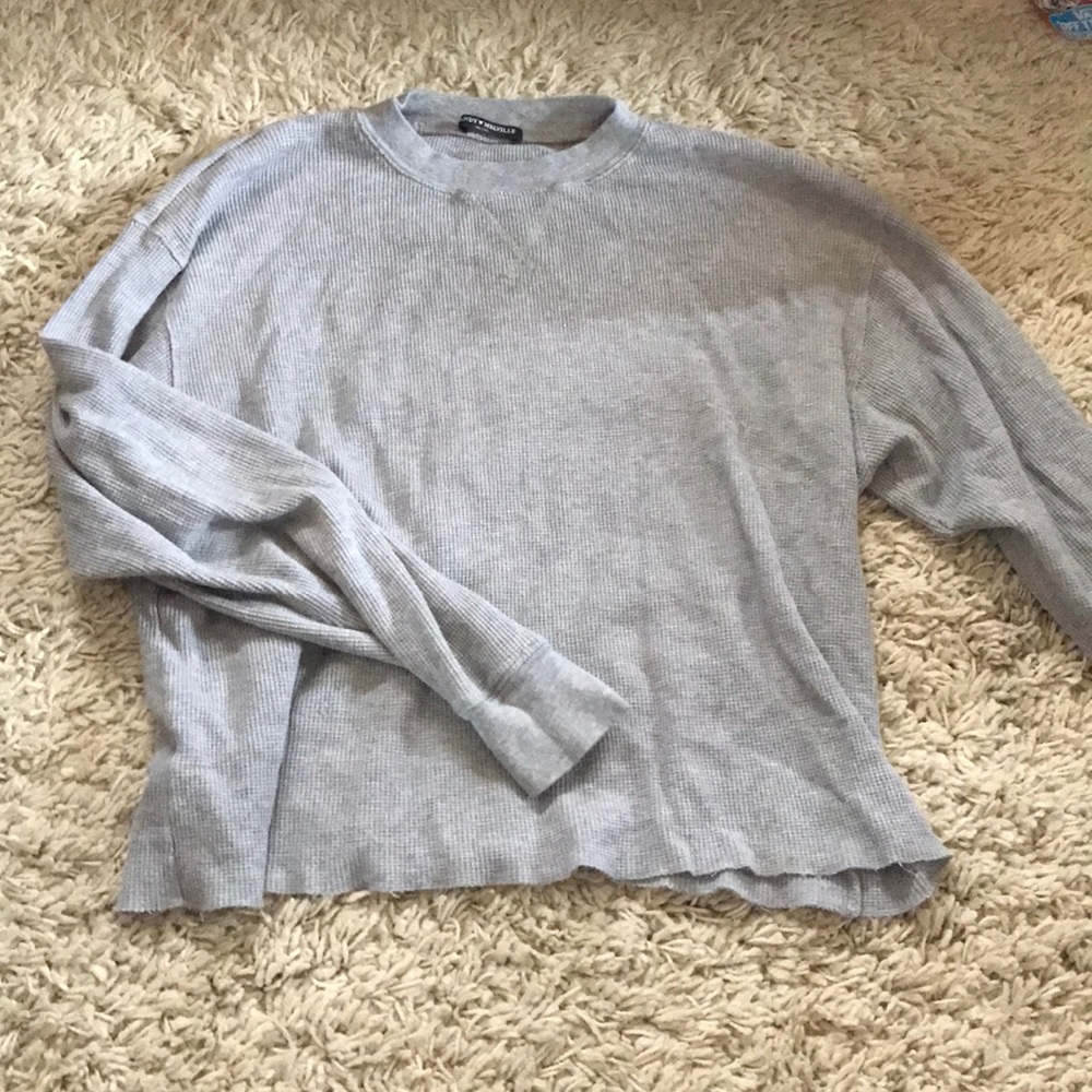 Brandy Melville Grey Thermal Top